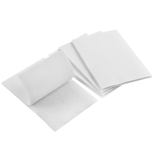 Image of Melsan 4x6 Inch Hook and Loop Tape Heavy Duty - 4 Sets - Strong Back Adhesive Fastener for Home Office Indoor Outdoor Use - Instead of Holes and Screws, White