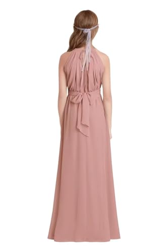 Halter Chiffon Junior Bridesmaid Dresses for Wedding Flower Girl Dress Long First Communion Dress2