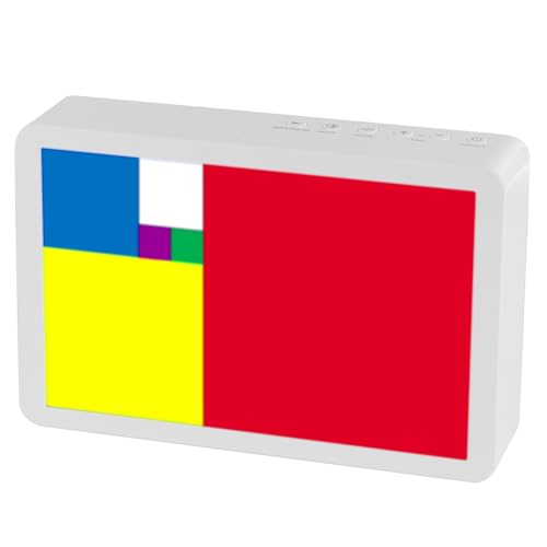 FIBONAX Fibonacci Clock Mathematical Timepiece: Table Clock with Dynamic Color Blocks STEM Desk Decor Bluetooth Sync, USB-C Charging Gift for Math Lovers Teachers