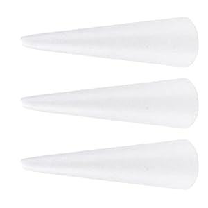 YARNOW 3 Stuks Foam Kegels Voor Ambachten Witte Piepschuim Kegels Polystyreen Kegels Mallen Voor Diy Kerstboom Ambachten…