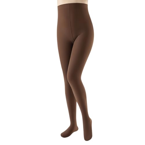 JOYNE Womens 80D Soft Opaque Tights Solid Color Pantyhose High Waist Footed Pantyhose Coffee Size L-XL