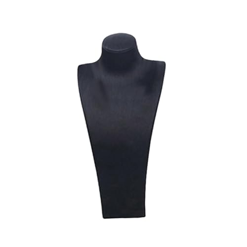 UxicRuya Expositor de Busto de Collar, Expositor de Joyas, Tienda de Ventas, Uso Doméstico, Accesorio Fotográfico, Decorativo, Negro, 16 Cm X 8.5 Cm X 32