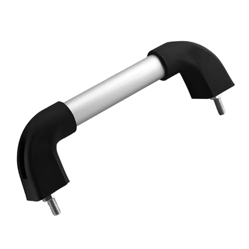Plastik Profil Boru Kulp Krom-Siyah Çekme Kol 10X25X68X200 MM (2 Adet M8x40 Civata + Somun)
