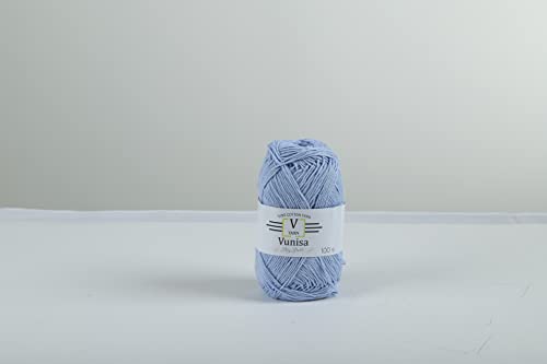 Vunisa Cotton Yarn, 100% Cotton Yarn For Crochet And Knitting Yarns , [2 Skeins] 7 Oz (2X100G) / 272 Yards (500M)(Baby Blue) #TOP2