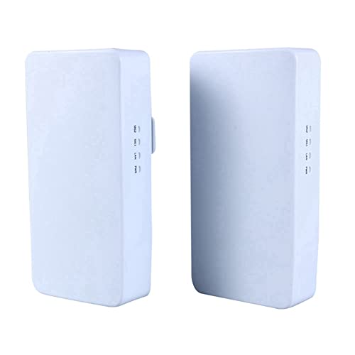 Eouayoree 2 Uds Enrutador WiFi para Exteriores 2,4G 300Mbps Repetidor WiFi Puente InaláMbrico Enrutador 1KM Extensor WiFi de Alcance 24V PoE Enchufe de la UE