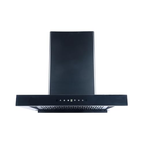 Image of KAFF 60 cm, 1450 m /hr Auto Clean Filterless T- Shape Kitchen Chimney | High Suction, Low Noise | Touch & Gesture | Matt Black | 2 Yr Product, 10 Yr Motor Warranty | MONTEDHC60