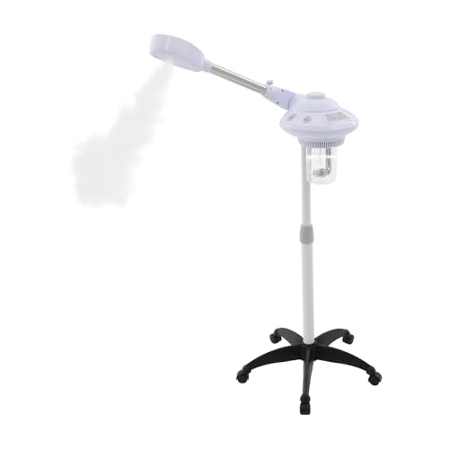 TONFEION Vaporizador facial de salón, vaporizador facial de ozono giratorio 360°, profesional para sauna facial, vaporizador facial para baño de vapor, altura ajustable 10-15 cm