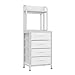 WODRAWER Tall Dresser for Bedroom, 4 Drawer Dresser & Chests of Drawers with Mirror & Open Shelves, Vertical Vanity Storage Cabinet for Small Space