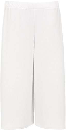 Fashion Oasis - Pantalones cortos elásticos para mujer de los años 70, longitud de la rodilla, talla grande 8-10, 12-14, 16-18, 20-22, 24-26, 28-30-30
