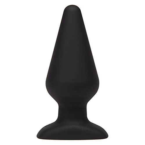 Lovehoney Classic Butt Plug | Silicone Anal Plug | 5.5 Inches of Insertable Length | 7.5 Inches of Girth | Adult Sex Toys Prostate Stimulation | Flared Base with Vibration | Waterproof | Black