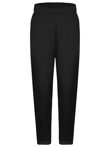 Moily Kids Girls Boys Silky Satin Dance Pants Mid-West Style Long Trousers Indian Kurta Sets Black 8 Years3