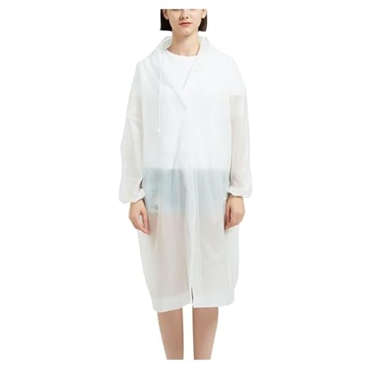 Mrat Rain Ponchos for Adults EVA Reusable Waterproof Sun Protection Raincoats Lightweight Breathable Trench Coat Emergency for Women Men with Hood and Drawstring Outdoors, Camping,Hiking,Walking