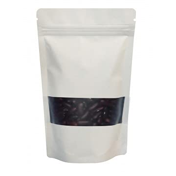White Mylar Bags Smell Proof Packaging Clear Window (16CM X 24CM) 100pcs