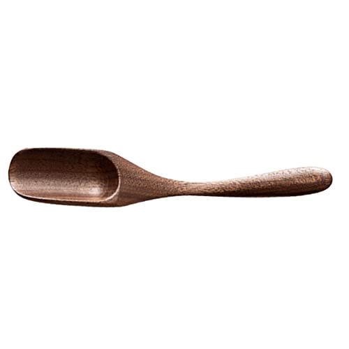 SHOWERORO Loose Tea Scoops Wooden Tea Spoon Sugar Scoop Black Walnut Wood Ergonomic Design Ideal Present