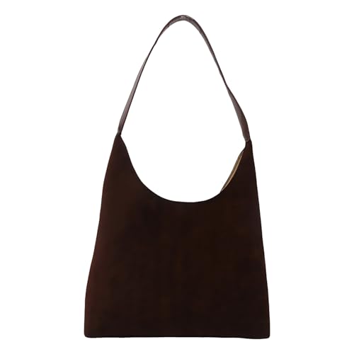 Sac à main fourre-tout en daim marron pour le travail, le shopping et les cours