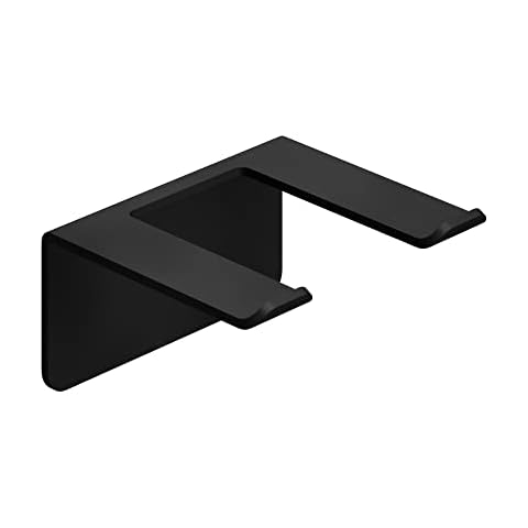 WEISSENSTEIN Hair Dryer Holder - Wall Mounted Self Adhesive - 10cm x 9cm x 5cm - Black Cover