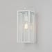 Globe Electric 44836 Bowery 1-Light Outdoor Indoor Wall Sconce, Matte White, Clear Glass Shade