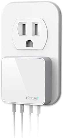 Nekmit USB C Charger, Thin Flat 52W 4-Port Fast Wall Charger with Two 20W Power Delivery and 2 USB Port for iPhone 14/14 Pro/14 Pro Max, Galaxy, Pixel, iPad Pro, AirPods Pro and More, Upgraded