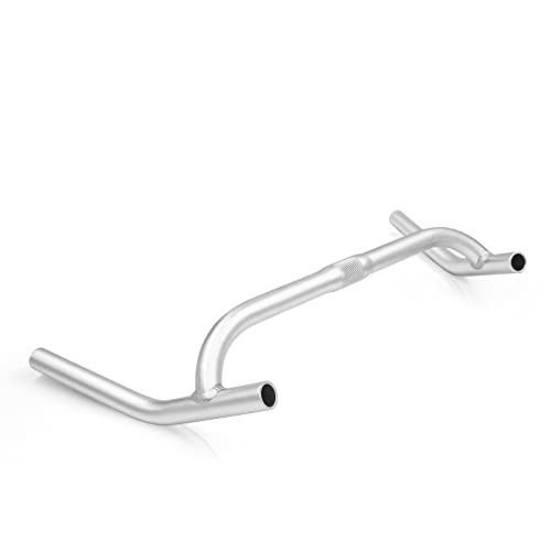 Guidon de vélo de route grand angle argenté idéal pour la randonnée et la ville