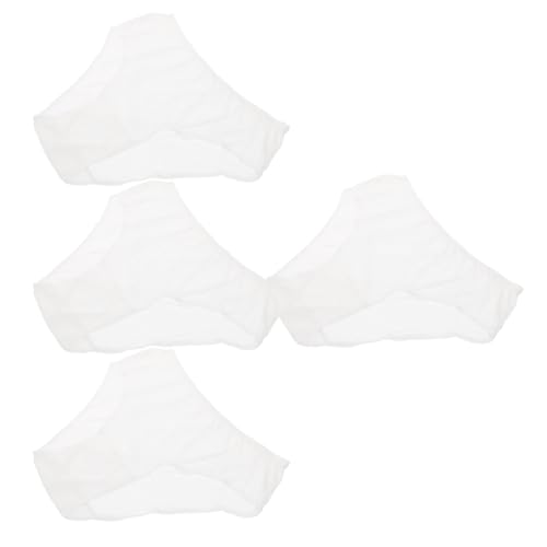 BCOATH 4 Bragas Desechables de Algodón Puro para Maternidad, Color Claro, Flexibles y Cómodas para Uso Posparto Durante la Menstruación, Paquete de 4 Unidades