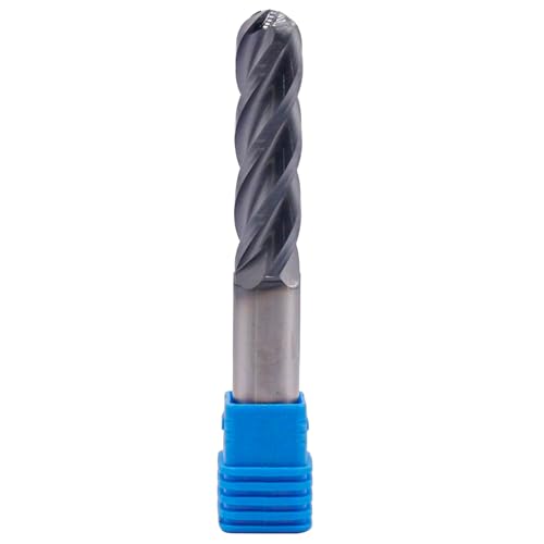 Image of BestParts 1 /2 inch 4 Flute Ball Nose Solid Carbide Long End Mill - AlTiN Coated | 30 Degree Helix, 1 /2 inch Cutting Diameter, 1 /2 inch Shank Diameter, 2 inch Length of Cut, 4 inch Overall Length