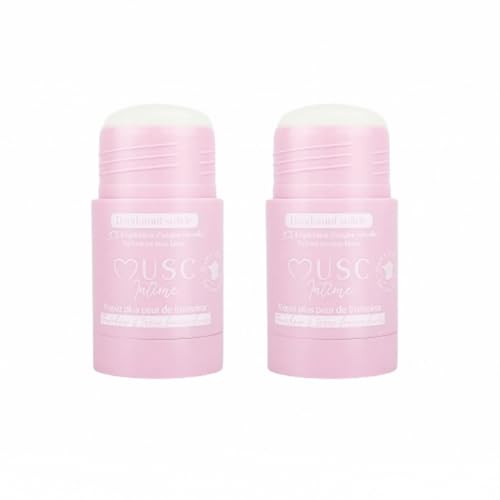 MUSC INTIME La Marque Officielle - Lot de 2 - Déodorant Anti Transpirant - Musc Blanc - Anti Mauvaises Odeurs - 90% D'Ingrédients Naturels - Sans Sel D'Aluminium Ni...