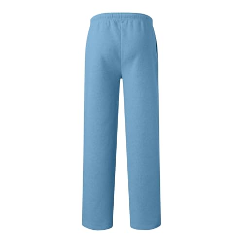Boys Sweatpants Baggy Straight Wide Leg Open Bottom Pants Elastic Waist Workout Athletic Joggers Pockets Sweat Pants3