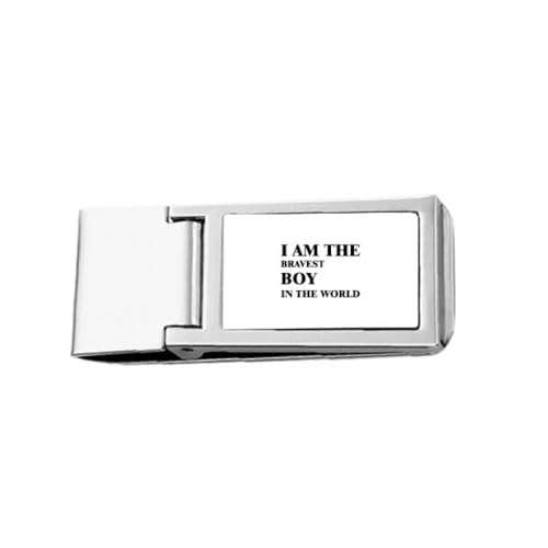 I Am The Bravest Boy Art Deco Fashion Slim Money Clip Stainless Holder Pocket Wallet
