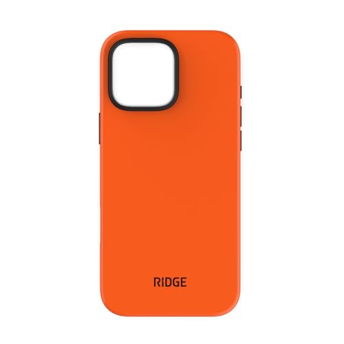 Ridge Case Compatible with iPhone 16 PRO MAX - Compatible with MAGSAFE & Wireless Charging, Aluminum Control Buttons, Dual-Layer Construction, TPU Bumper with Drop Protection (Basecamp Orange)