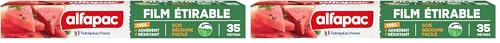 ALFAPAC - Film étirable 35M - Conserve la fraîcheur des aliments - Fabriqué en France (Lot de 2)