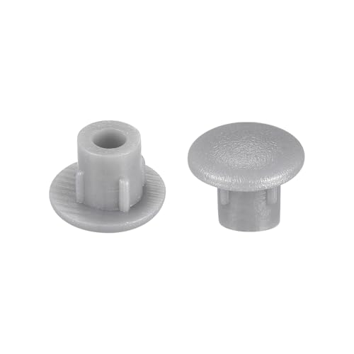 Image of uxcell Screw Hole Plugs, 5mm(3 /16 inch) Dia PP Snap in Shelf Button Flush Type Caps for Furniture Cabinet Cupboard, Gray 180 Pcs