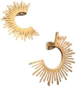 MITH SB TAKI Paslanmaz Çelik Yarım Daire Güneş Küpe, Altın Rengi, 2.3 cm x 2 cm, Günlük Kullanım - Görsel 1