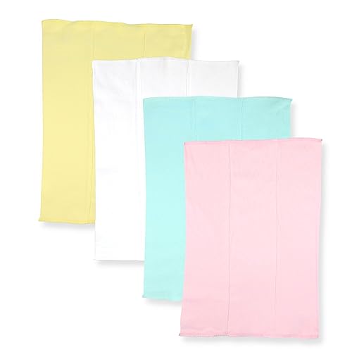 Co. - 4-Pack 100% Organic Cotton Baby Burp Cloths - Soft Double Layer Absorbant Burping Cloth Boy and Girl (Pink Multi)
