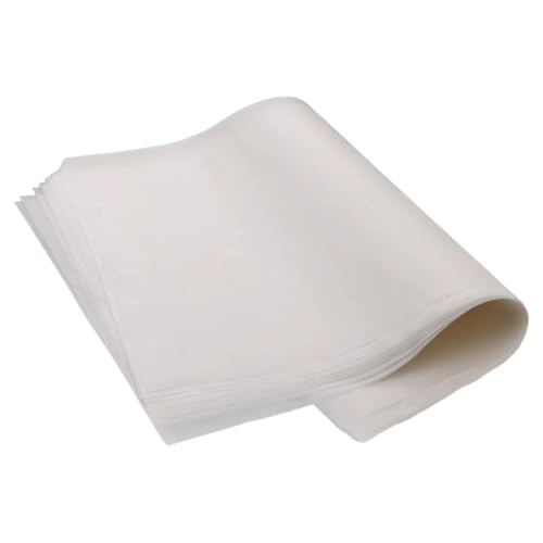 SGERUFZ 100 Fogli di Carta per Grigliata rettangolari, 30x20 cm, Carta Assorbente Grassi Alimentari Bianca per Forno