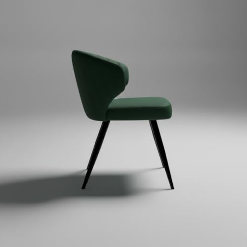 Image of Finch Fox Shree Faux Leather Living Room Dining Chair in Dark Grey Color with Black Powder Coated Metal Legs