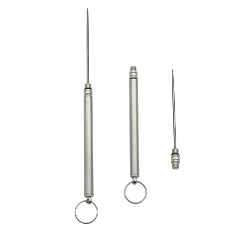 OUCUO Cigar Puncher Stainless Steel Creative Portable Cigar Draw Enhancer Cigar Punch(Silver)