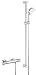 Produktbild GROHE Grohtherm 1000 Performance - Thermostat-Brausebatterie mit Brausegarnitur (wassersparend, Brausegarnitur II 900 mm), chrom, 34784000