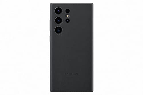 Samsung Leather Smartphone Case EF-VS918 für Galaxy S23 Ultra, Handy-Hülle, Echtleder, Schlankes Design, Schwarz