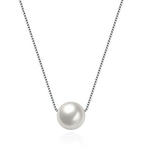 Pendentif pour femme en argent avec cristaux de chaîne et perles : le cadeau idéal