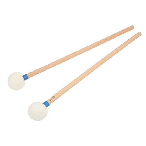 2Pcs Drum Mallet Felt Head Wooden Handle Set Kit for Easy Percussion (蓝色) - Thumbnail 5