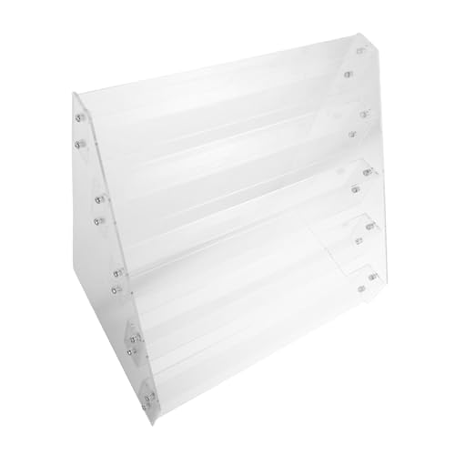 POPETPOP Présentoir Acrylique Transparent Niveaux pour Cosmétiques Maquillage et Huiles Essentielles Support Vernis à Ongles Lèvres Organisé pour Salon de Beauté