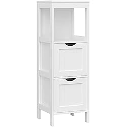 Cajonera Escandinava Maison Du Monde VASAGLE de Madera Armario para baño Armario de almacenaje Botiquín Mesita de Noche Rinconera 2 Cajones Blanco BBC42WT