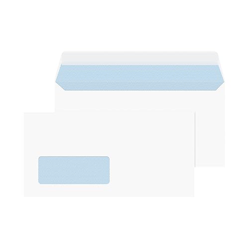 Blake Everyday | Briefumschläge DL (110 x 220 mm) mit Fenster | 50 Stück | 100 g/m | PEFC-zertifiziert | selbstklebend Weiße Umschläge | Bürobedarf | Geschäftsumschläge/Briefumschläg (23884/50 PR)