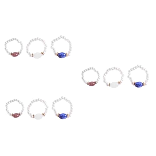 Bague pierre pour doigts fins ou forts set 9 anneaux ajustables