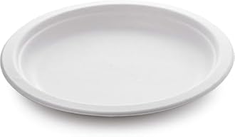 Pack of 50 Strong Large Oval Disposable Plates 10"x8" Biodegradable Disposable, Sugarcane Fibre Compostable Plates Party for HOT & Cold Foods, Microwave Safe, Strong & Sturdy