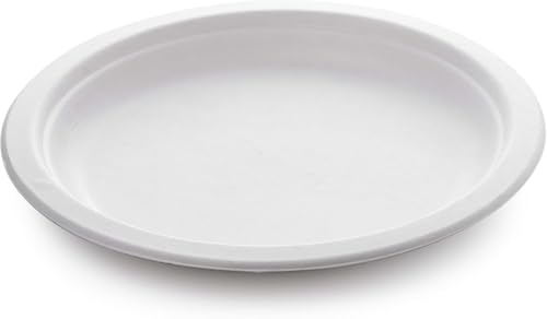 Pack of 50 Strong Large Oval Disposable Plates 10"x8" Biodegradable Disposable, Sugarcane Fibre Compostable Plates Party for HOT & Cold Foods, Microwave Safe, Strong & Sturdy