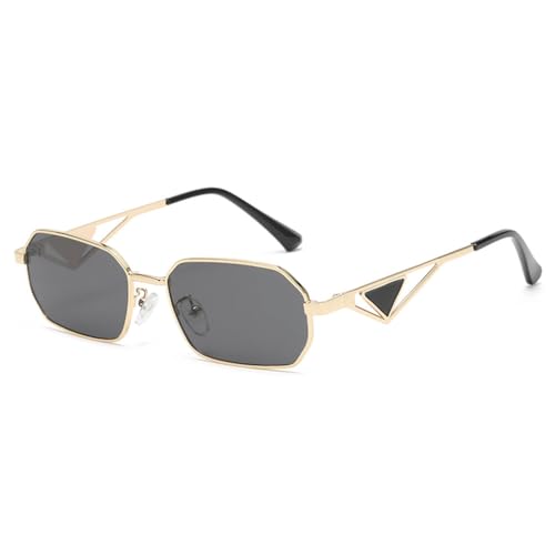 Nuances lunettes femme UV400 au design géométrique et monture fine en métal doré