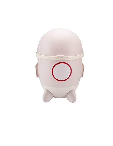 Poubelle pour enfants fusée rose 12L avec couvercle amovible pour chambre