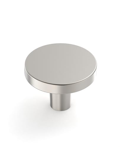 Amerdeco UK0065 Lot de 10 boutons de meuble en nickel brossé pour tiroirs, portes, commodes et...