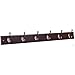 BirdRock Home Hook Coat and Hat Rack | 6 Hooks | 27 Inches | Wall Mount | Decorative Home Storage | Entryway Foyer Hallway Bathroom Bedroom Rail | Oil Rubbed Bronze Hooks | Dark Brown